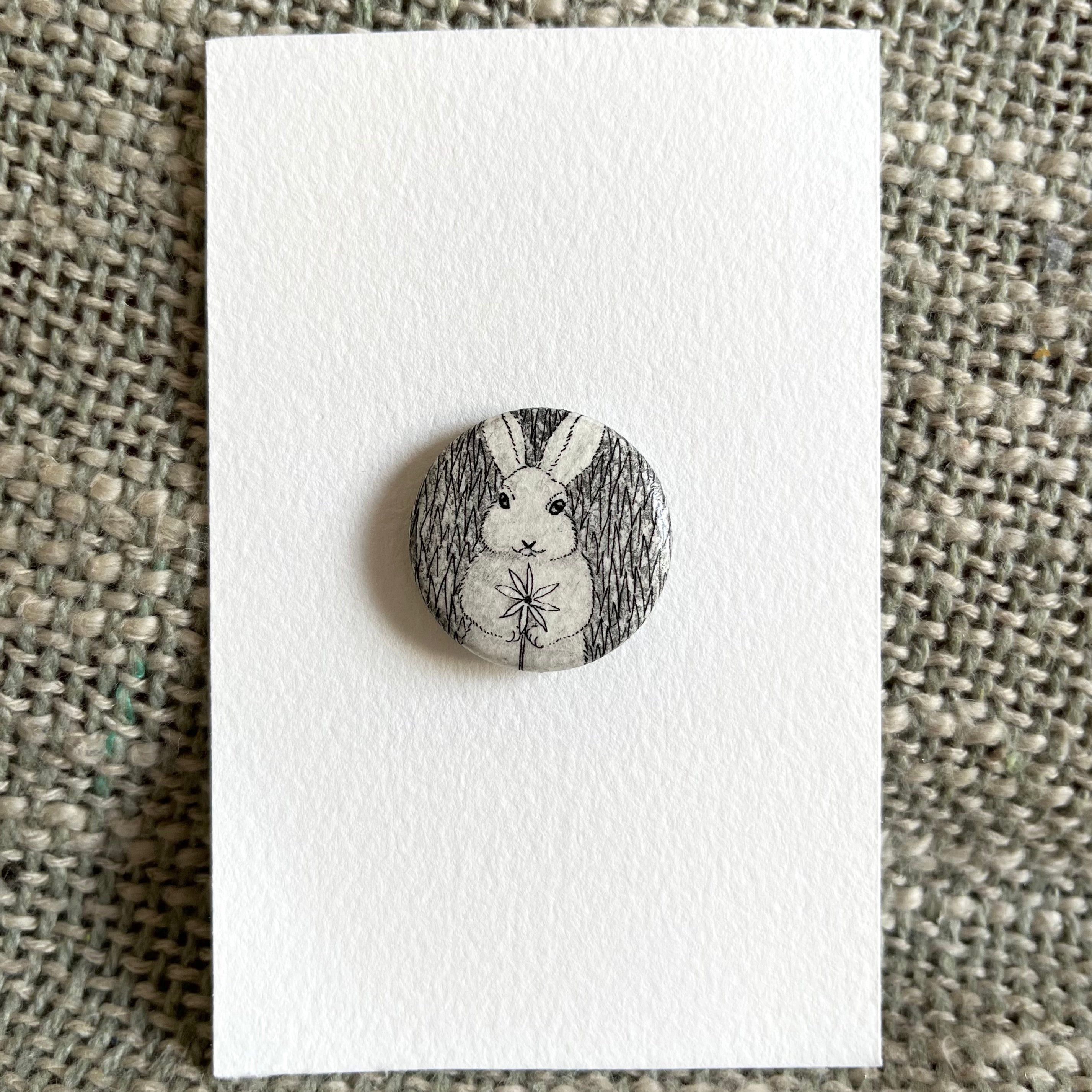 BADGE Lapin Fleur
